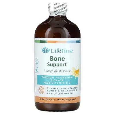 LifeTime Bone Support tečni kalcij magnezij citrat + vitamin D3 - narandža 473 ml