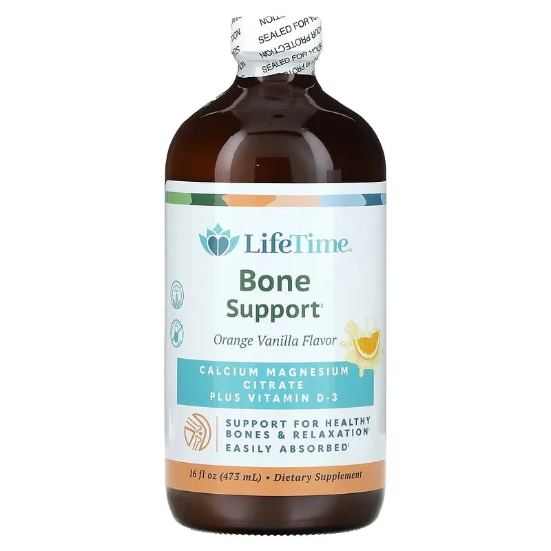 LifeTime Bone Support tečni kalcij magnezij citrat + vitamin D3 - narandža 473 ml