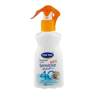 TOP TEN  KIDS Sensitive  dječiji losion za zaštitu od sunca u spreju, SPF 40, 180 ml